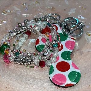 Polka Dot Bracelet Keychain